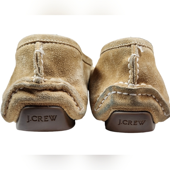 J Crew Loafers Flats Moccasin Suede Leather Bow Tassel Italian Tan Natural 10 - Picture 9 of 15